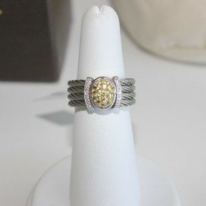 ALOR Classique 18K White Gold Stainless Steel Ring